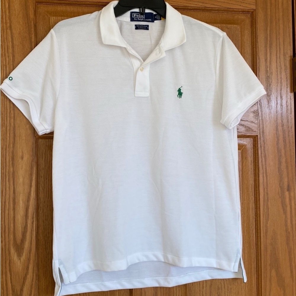 🥰Ralph Lauren white “ The Earth Polo “Shirt Classic Fit. Size M